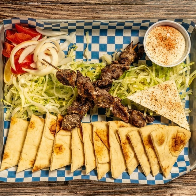 Lamb Souvlaki Plate.