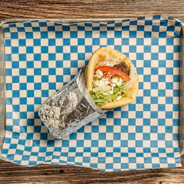 Lamb Souvlaki Sandwich.