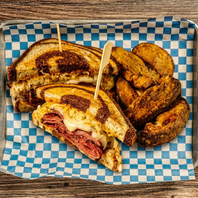 Pastrami Reuben Sandwich.